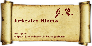 Jurkovics Mietta névjegykártya